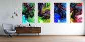 Onlinecanvas - Schilderij - Abstract Marble Texture Colored Bright Liquid Paints.- Art Vertical Vertical - Multicolor - 115 X 75 Cm