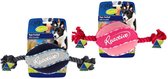 Reactive Rope Football Roze hondenspeeltje met flosstouw,