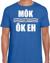 Mok ok eh met vlag Zeeland t-shirt blauw heren - Zeeuws dialect cadeau shirt 2XL