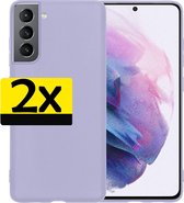 Samsung S21 Plus Hoesje Siliconen - Samsung Galaxy S21 Plus Case - Samsung S21 Plus Hoes Lila - 2 Stuks