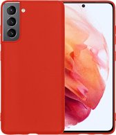 Samsung Galaxy S21 Plus Hoesje Siliconen Case Cover - Samsung S21 Plus Hoesje Cover Hoes Siliconen - Rood