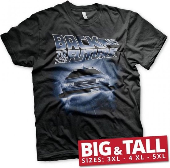 BACK TO THE FUTURE - T-Shirt Big & Tall - Flying Delorean (4XL)