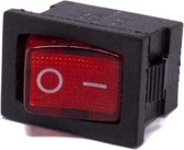 Schakelaar aan uit rood transparant 21mm x 15mm voor elektrische kinderauto - kindermotor - kinderquad - kindertractor - accuvoertuig