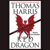 Boekcover van 'Red Dragon' van Thomas Harris, met een rode draak en de tekst 'Meet Hannibal Lecter for the first time'.