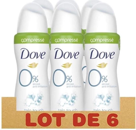 DOVE Lot van 6 Deodorants Compressed Woman Talk Talk zonder alcohol