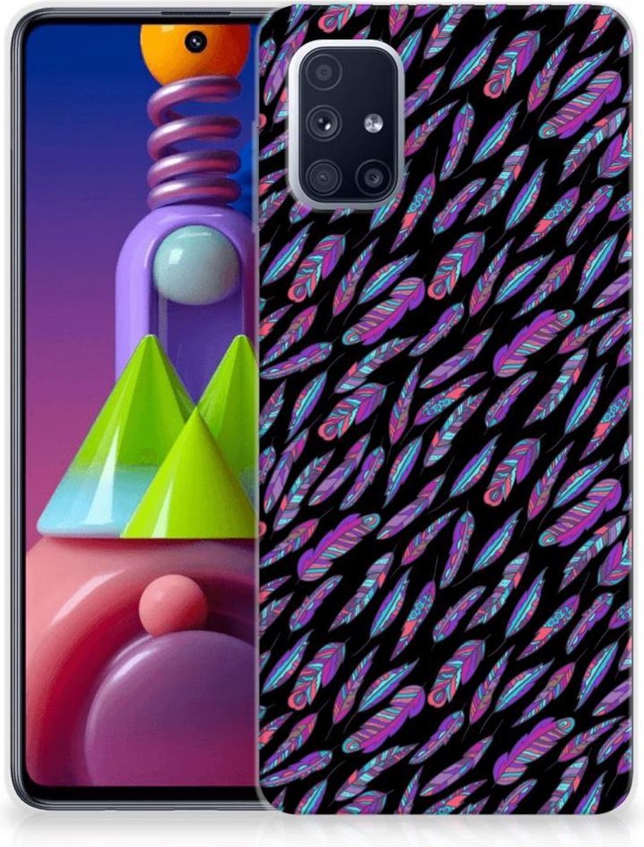 Samsung Galaxy M51 TPU bumper Feathers Color