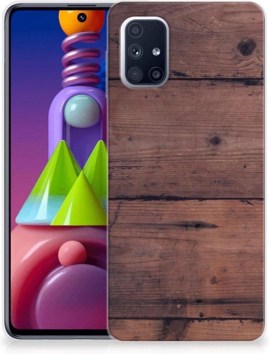Samsung Galaxy M51 Bumper Hoesje Old Wood