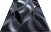Modern Desing Tapijt Geometrisch golvend ontwerp Zwart Grijs Wit