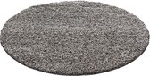 Rond Shaggy Tapijt 50 mm poolhoogte Taupe