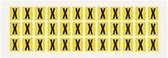 Letter stickers geel/zwart teksthoogte: 15 mm letter X