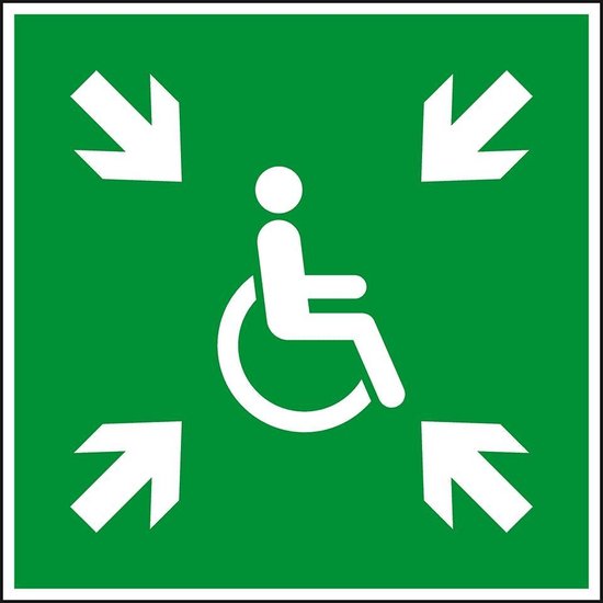Point de rassemblement pour l'autocollant handicapé - ISO 7010