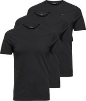 Only & Sons T-shirt Onsbasic Life Slim O-neck 3 Pack 22020502 Black Mannen Maat - M