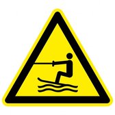 Waarschuwingssticker voortgetrokken wateractiviteiten - ISO 7010 - W045 150 mm