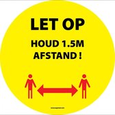 Let op, houd 1,5 meter afstand vloersticker 300 mm