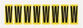 Letter stickers geel/zwart teksthoogte: 50 mm letter W