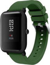 Siliconen Smartwatch bandje - Geschikt voor  Xiaomi Amazfit Bip silicone band - legergroen - Horlogeband / Polsband / Armband