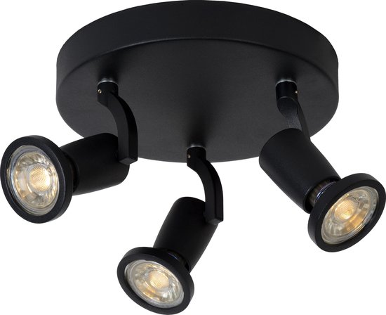 Lucide JASTER-LED - Plafondspot - Ø 20 cm - LED - GU10 - 3x5W 2700K - Zwart