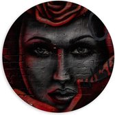 Forex Wandcirkel - Muurschildering Rozenvrouw - 100x100cm Foto op Wandcirkel (met ophangsysteem)