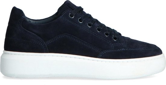 Manfield - Dames - Donkerblauwe suède sneakers - Maat 37 | bol.com