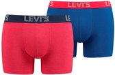 Levis - Heren 2-Pack Optical Zigzag Boxershorts Rood - S