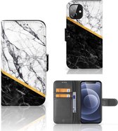 Mobiel Case Apple iPhone 12 Mini GSM Hoesje Marble White Black
