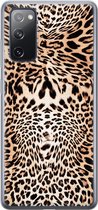 Samsung Galaxy S20 FE hoesje siliconen - Animal print - Soft Case Telefoonhoesje - Luipaardprint - Bruin