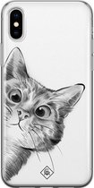 iPhone XS Max hoesje siliconen - Peekaboo | Apple iPhone Xs Max case | TPU backcover transparant