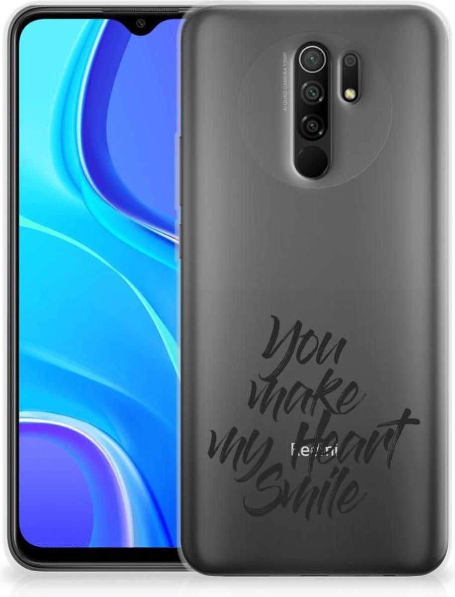 Xiaomi Redmi 9 Siliconen hoesje met naam Heart Smile
