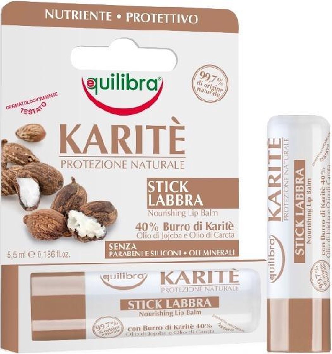 Equilibra - Karite Protezione Naturale Stick Labbra Nourishing Lip Balm Balm Lip With Shea Butter 5.5Ml