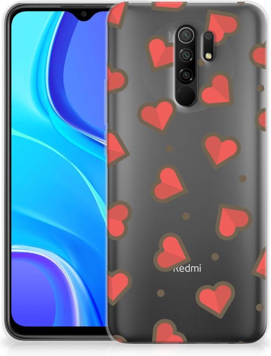 Back Cover voor Xiaomi Redmi 9 TPU bumper Hearts