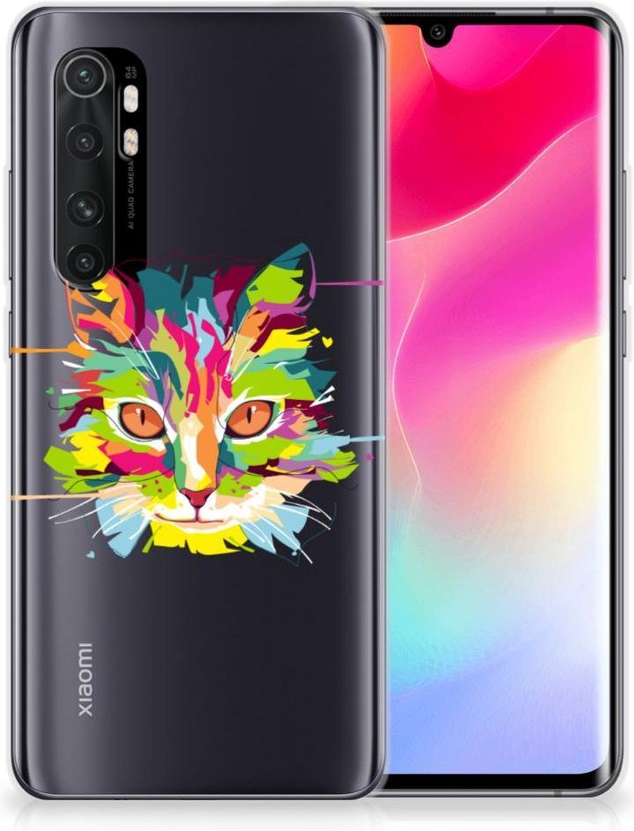 Xiaomi Mi Note 10 Lite Telefoonhoesje met Naam Cat Color