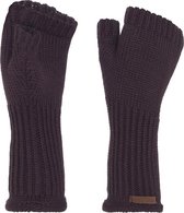 Knit Factory Cleo Gebreide Dames Vingerloze Handschoenen - Handschoenen voor in de herfst & winter - Paarse handschoenen - Polswarmers - Aubergine - One Size