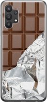 Samsung Galaxy A32 5G hoesje siliconen - Chocoladereep - Soft Case Telefoonhoesje - Print / Illustratie - Bruin