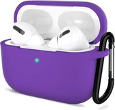 Shieldcase Case - beschermhoes geschikt voor Airpods Pro / 2 Pro silicone case - case geschikt voor Airpods Pro / Pro 2 hoesje - optimale bescherming - paars