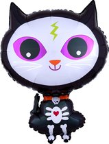 Amscan Folieballon Skelly Kitty Junior 40 X 53 Cm Zwart/wit