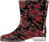 Xq Footwear Regenlaarzen Dames Rubber Zwart/rood Maat 37