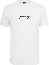 Urban Classics Heren Tshirt -M- Pray EMB Wit