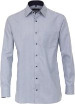 CASA MODA comfort fit overhemd - blauw met wit gestreept structuur (contrast) - Strijkvrij - Boordmaat: 49