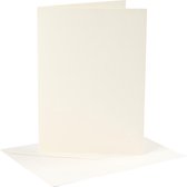 Kaarten en enveloppen, afmeting kaart 12,7x17,8 cm, afmeting envelop 13,3x18,5 cm, 220 gr, off-white, 4 set/ 1 doos