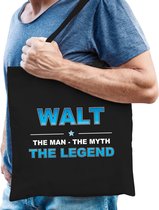 Naam cadeau Walt - The man, The myth the legend katoenen tas - Boodschappentas verjaardag/ vader/ collega/ geslaagd