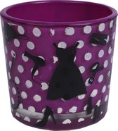 Non-branded Waxinelichthouder 5 X 5,5 Cm Glas Fuchsia