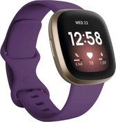 Shop4 - Fitbit Versa 3 Bandje - Large Siliconen Donker Paars