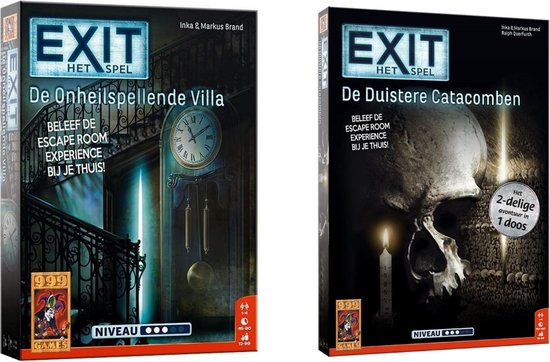 Afbeelding van het spel Spellenbundel - 2 stuks - Bordspel - Exit - De Onheilspellende Villa & De Duistere Catacomben