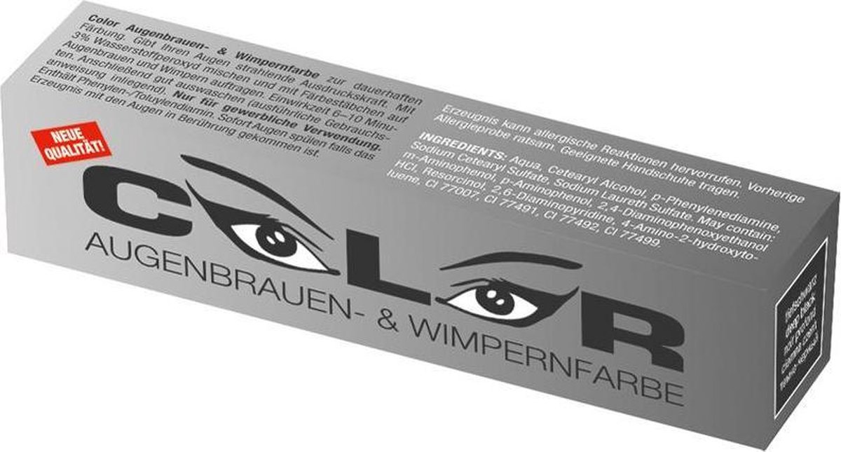 Color wimper- en wenkbrauwverf diepzwart