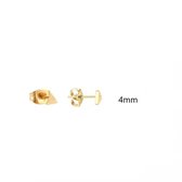 Aramat jewels ® - Zweerknopjes driehoek sandblasted goudkleurig chirurgisch staal 4mm