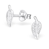 Aramat jewels ® - 925 sterling zilveren oorbellen blaadje 4mm x 9mm