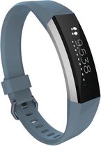 Siliconen Smartwatch bandje - Geschikt voor  Fitbit Alta / Alta HR siliconen bandje - grijsblauw - Maat: S - Horlogeband / Polsband / Armband