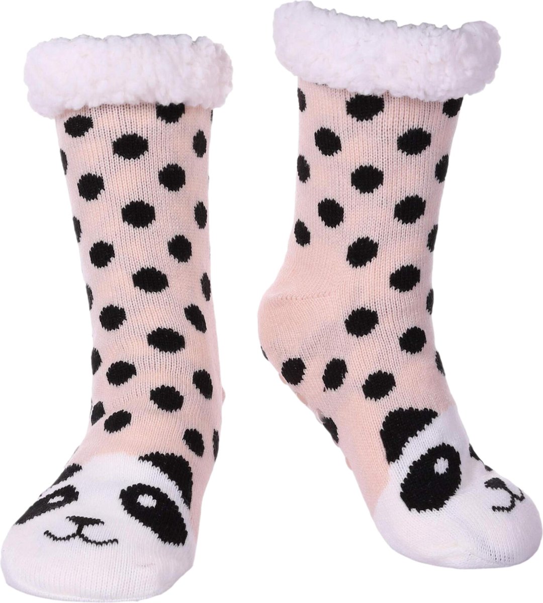 JAXY Huissokken - Huissokken Dames en Heren - Verwarmde sokken - Anti Slip Sokken - Fleece Sokken - Dikke Sokken - Fluffy Sokken - Slofsokken - Warme Sokken - Bedsokken - Gevoerde Sokken - Winter Sokken - Panda - JAXY