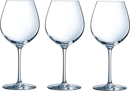 6x Wijnglazen transparant 470 ml  - Wijnglas rode wijn op voet