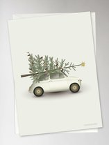 ViSSEVASSE Christmas Tree & Little Car - Greeting Card - XS